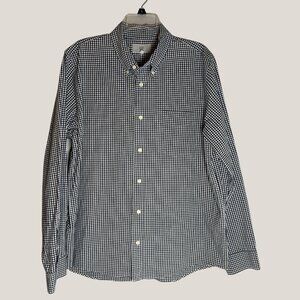 Jack Spade New York  Men’s Black & White Gingham Button-Down Shirt Size L